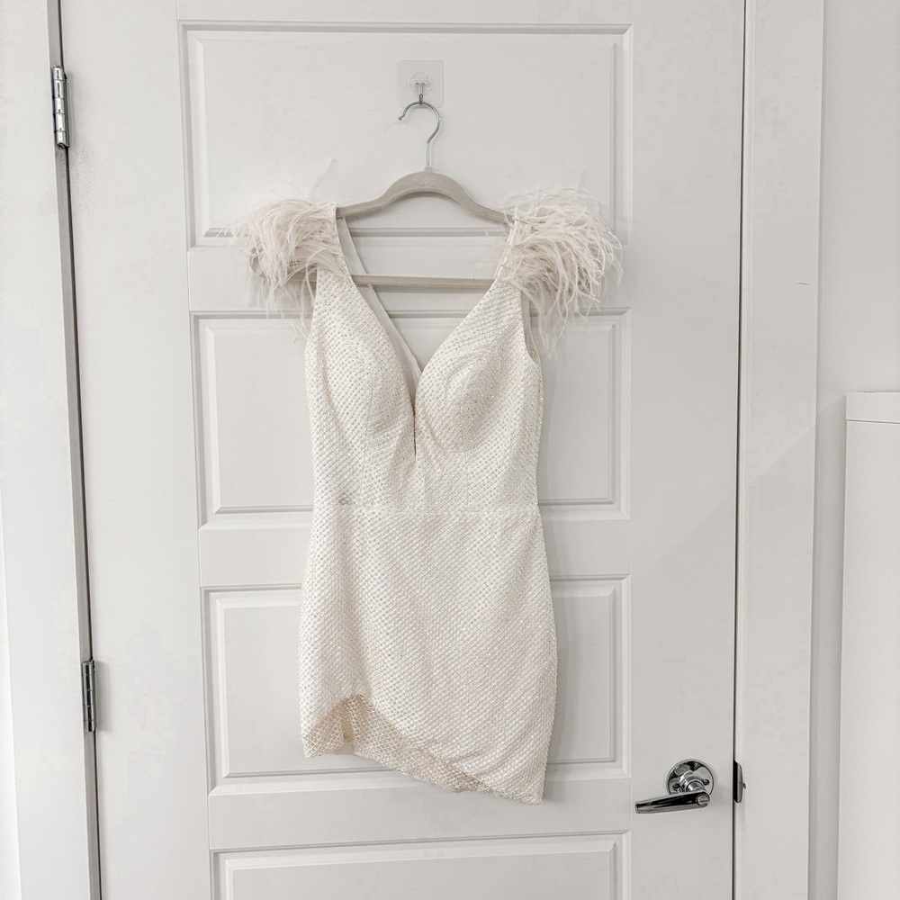 Portia and Scarlett Rhinestone Feather Dress - Picture 5 of 10